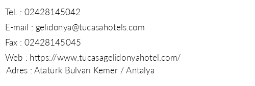 Tu Casa Gelidonya Hotel telefon numaralar, faks, e-mail, posta adresi ve iletiim bilgileri